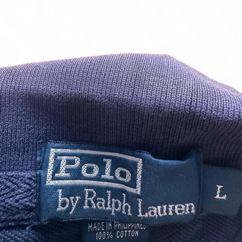 Vintage Polo Ralph Lauren Men’s‎ Navy Bleecker Long Sleeve Rugby Shirt Large